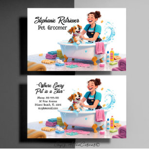 Pet Groomer Dogs And Cats  Business Card