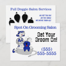 Pet Groomer Get Your Groom On in Blue Postcard