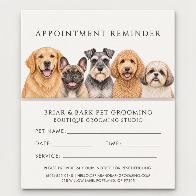 Pet Groomer Reminder Appointment Card  (Creator Uploaded)