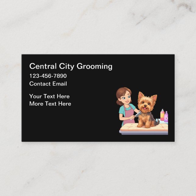 Pet Groomer Simple Business Cards (Front)
