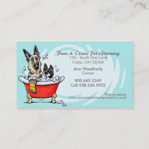 Pet Groomer Spa Wet Dogs Carribean Appointment Card