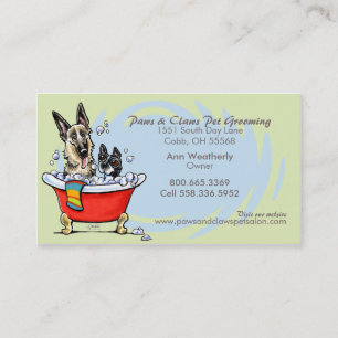 Pet Groomer Spa Wet Dogs Green Tea Appointment Card