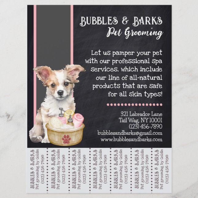 Pet Groomer Tear-Away Flyer (Front)