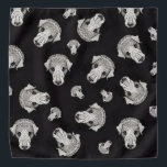 Pet Groomer Walker Promotional Bandana<br><div class="desc">A bold artistic black and white pet groomer services promotional bandanna for your clients and employees with a bold artistic design that will be sure to catch their attention. For the well rounded groomer, walker, daycare and all around pet services specialist, featuring an iconic vintage dog portrait woodcut art print....</div>