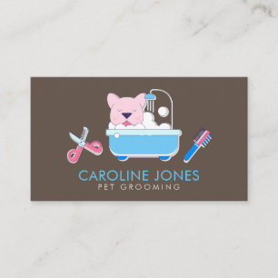 Pet Grooming and Bathing Business Card