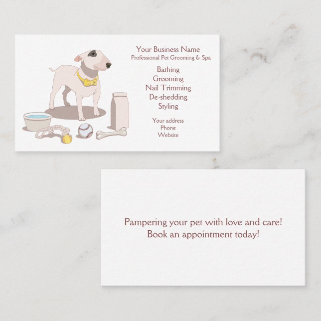 Pet Grooming Business Card  (Front/Back)