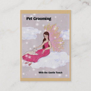 Pet Grooming Business Card with Dog and Angel