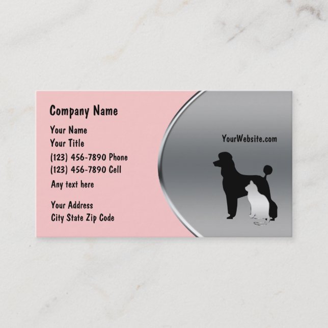 Pet Grooming Business Cards (Front)