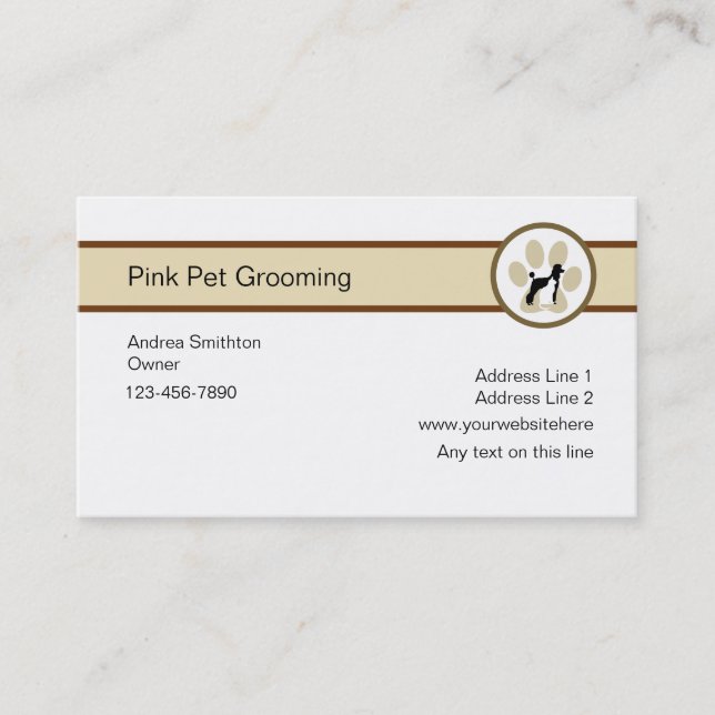 Pet Grooming Business Cards (Front)