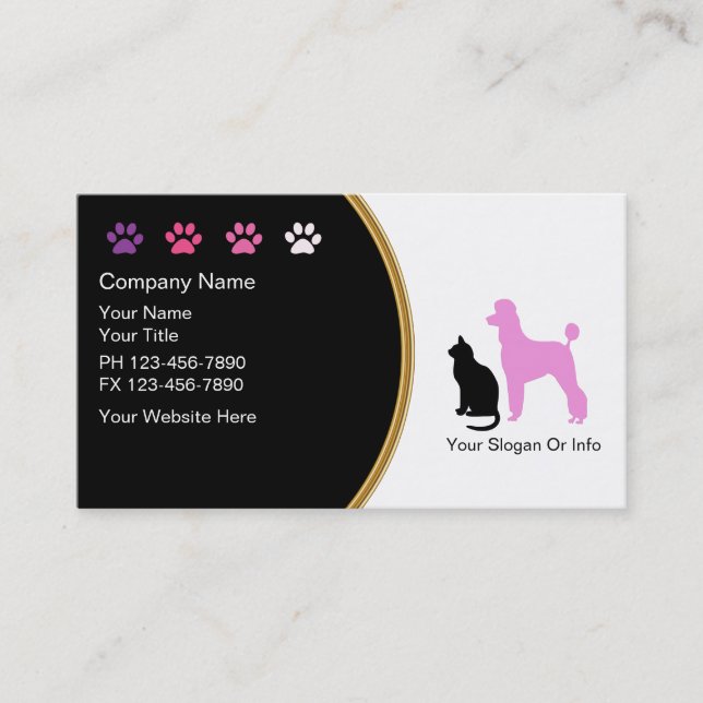 Pet Grooming Business Cards New (Front)