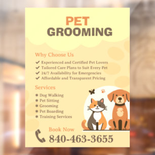 Pet Grooming Custom Window Cling
