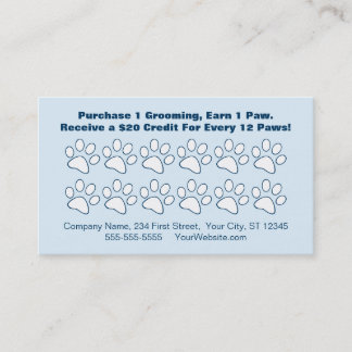 Pet Grooming Customer Loyalty Card