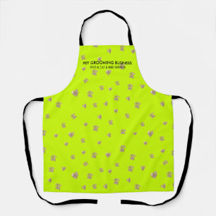 Pet Grooming Dog Cat Neon Veterinary Paws Apron