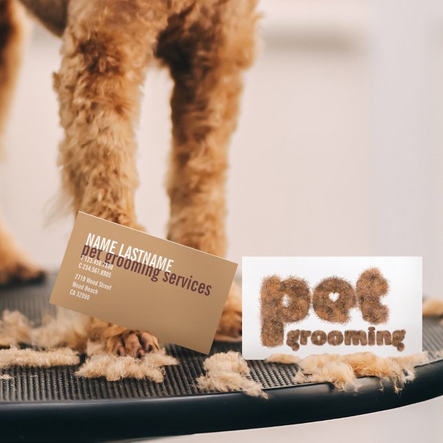 Pet Grooming Fun Fur Modern Custom Business Card (Creator Uploaded)