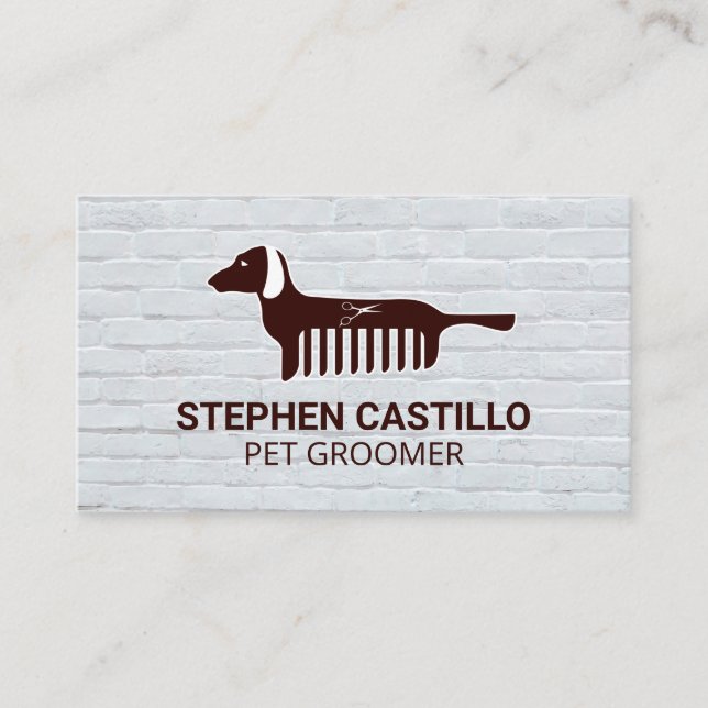Pet Grooming Logo Business Card (Front)