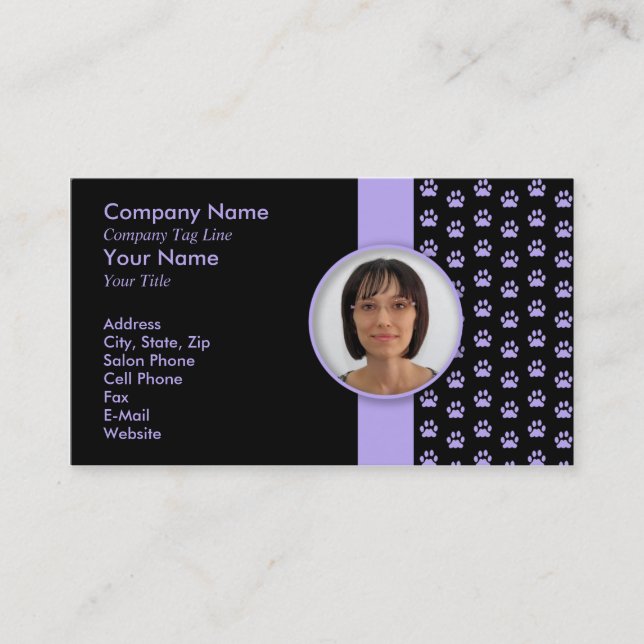 Pet Grooming PawPrint Appointment Card (Front)