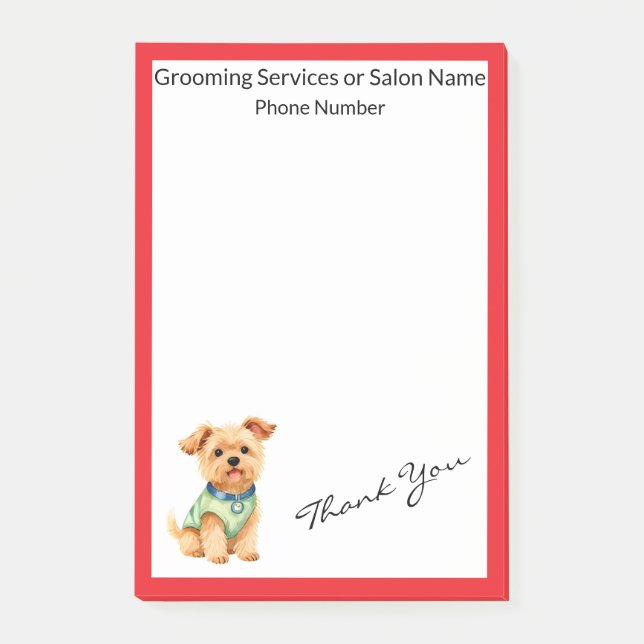 Pet Grooming Personalised Gold Elegant Collection Post-it Notes (Front)