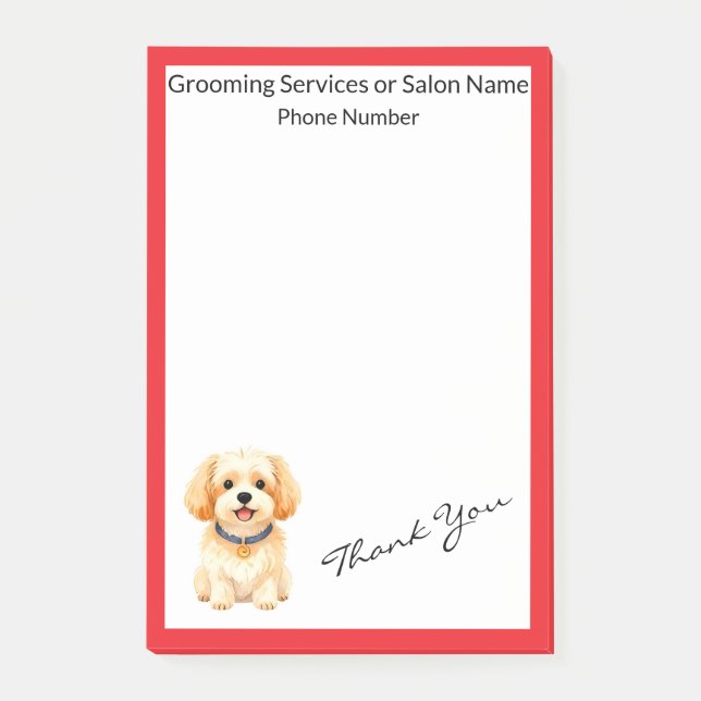 Pet Grooming Personalised Luxury Trendy Collection Post-it Notes (Front)