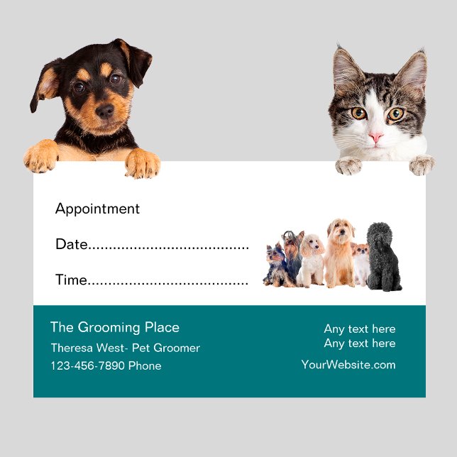 Pet Grooming Salon Appointment Reminder Card (Creator Uploaded)