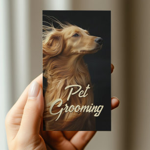 Pet Grooming Salon Boutique Afgan Hound Portrait Business Card