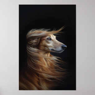 Pet Grooming Salon Boutique Afgan Hound Portrait Poster