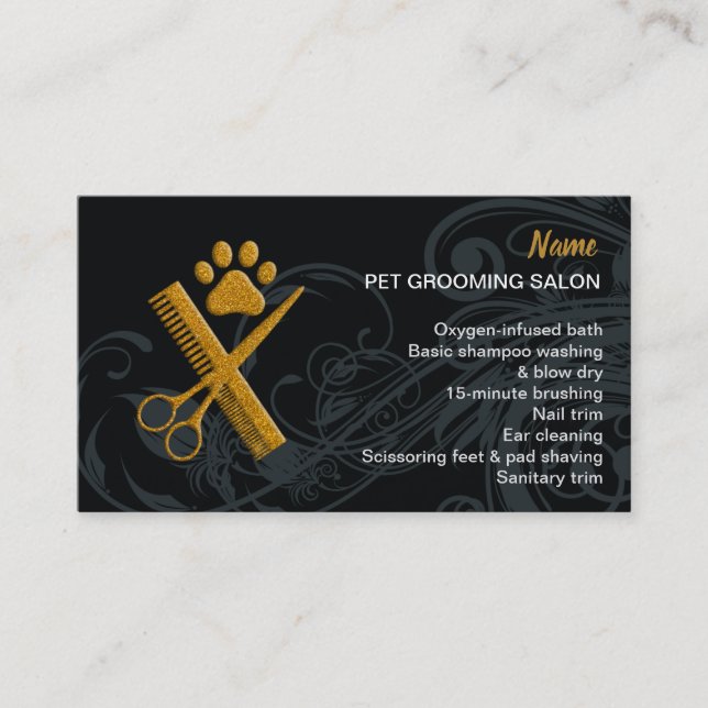Pet grooming Salon Business Card (Front)