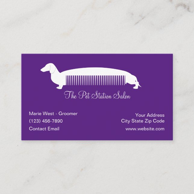 Pet Grooming Salon Fun Business Cards (Front)