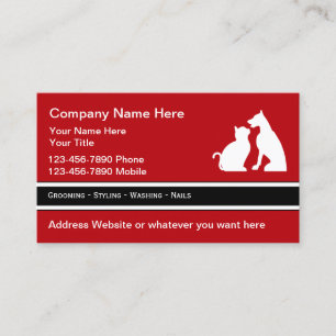 Pet Grooming Service Business Cards