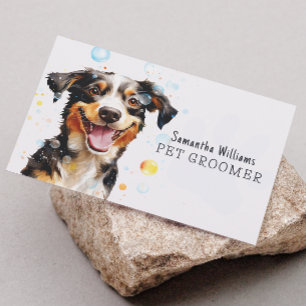 Pet Grooming Services QR Code  Business Card