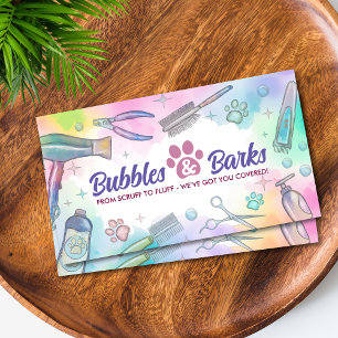 Pet Grooming Services - Watercolor art Business Card