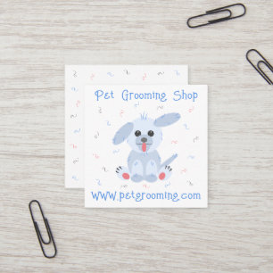 Pet Grooming Shop Personalised  Square Business Card
