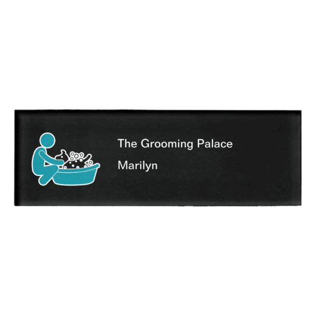 Pet Grooming Staff Name Tags Template (Front)