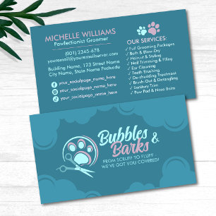 Pet Grooming Studio - Groomer Services Business Ca Business Card