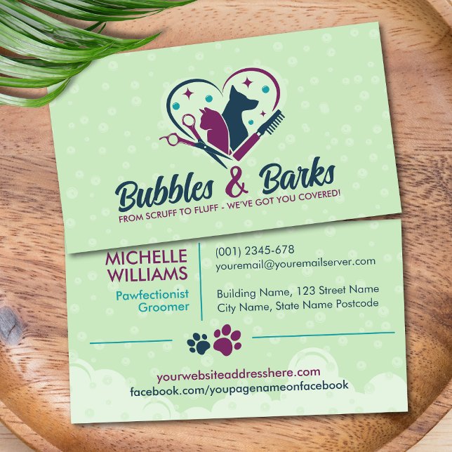 Pet Grooming Studio - Groomer Services Business Card (Creator Uploaded)