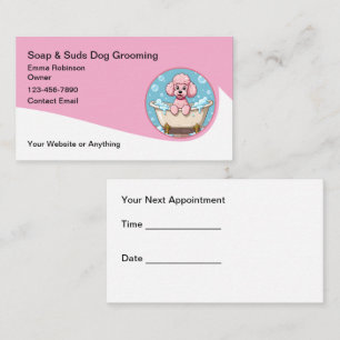 Pet Grooming Trendy Cute Dog Bath Businesscards Business Card