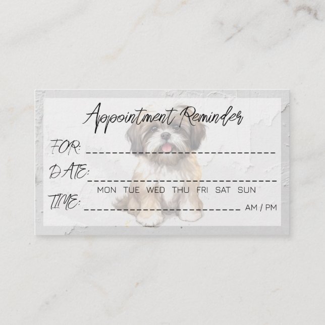 Pet Grooming Veterinarians Appointment Reminder Business Card (Back)