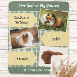 Pet Guinea Pig Photo Collage Personalised Sherpa Blanket