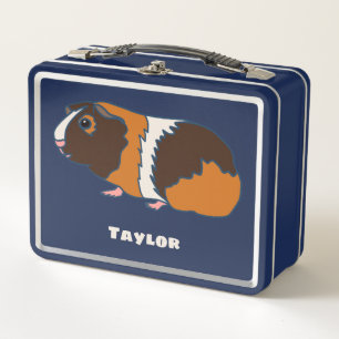 Pet Guinea Pigs Illustrations Personalised Metal Lunch Box