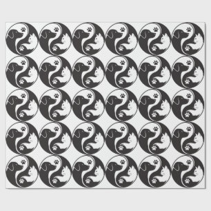 Pet Harmony Yin Yang Pattern Wrapping Paper - Cat 