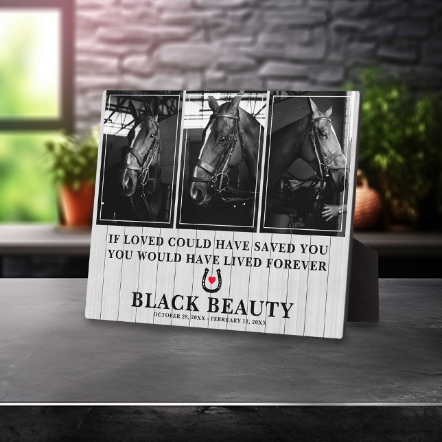 Pet Horse Loss | Horse 3 Photo Memorial Plaque (Creator Uploaded)