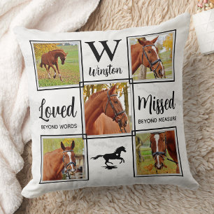 Pet Horse Memorial Horse Loss Photo Collage Cushion
