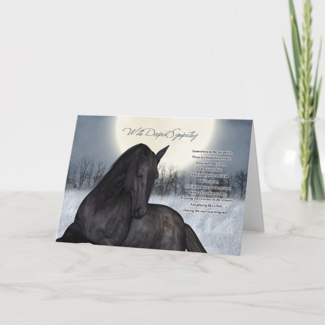 Pet Horse Sympathy Card, Loss Of Pet Horse Card (Front)