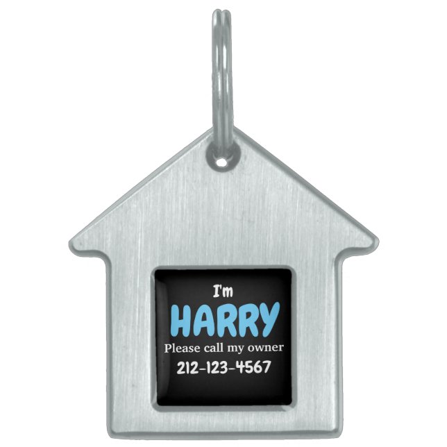 Pet house shaped dog tag (Front)