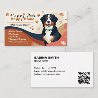 Pet House Sitter Bernese Mountain Dog Business Card