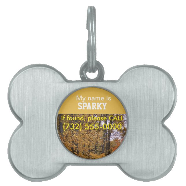 Pet ID Alert Tags Fall Leaves (Front)