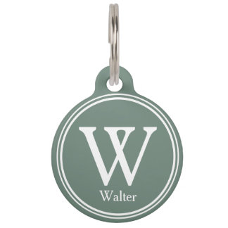 Pet ID Personalised Custom Name Tags - Sage Green