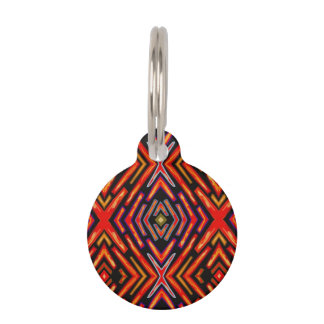 Pet ID Tag Fiery Red Orange Black 