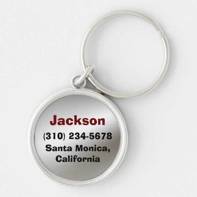 Pet ID Tag Keychain (Front)