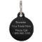 Pet ID Tag - Platinum Paw Print on Black