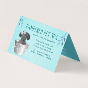 Pet In Wash Pail Groomer Folded Business Card